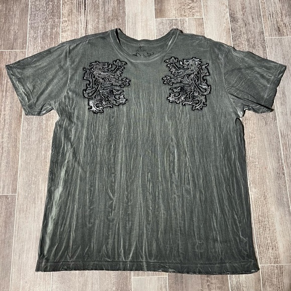 Affliction Other - Affliction Premium T Shirt Grey All Over Type Print